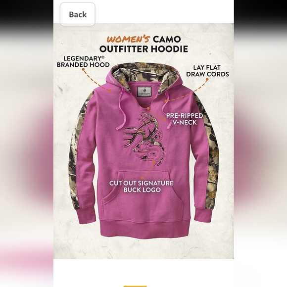 NWT Legendary Whitetails Women's Outfitter Hoodie Size Medium - Picture 2 of 8